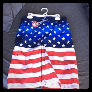 New unused American Flag swimsuit